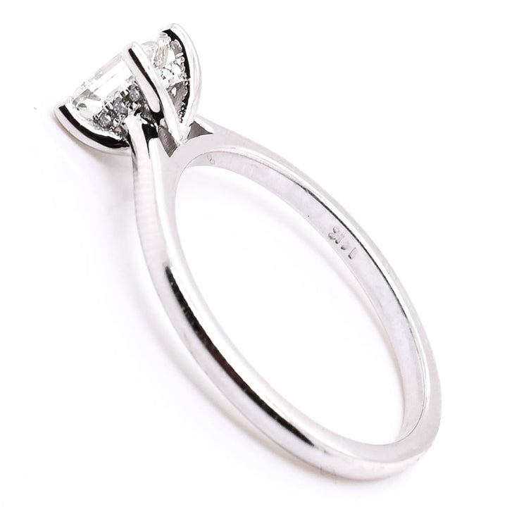 Graziella 14KT White Gold 0.64CTW Princess Cut Diamond Accent Engagement Ring.