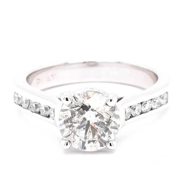 Graziella Platinum 1.51CTW Round Diamond Accent Engagement Ring - Size 4.75