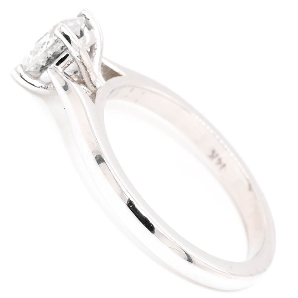 Graziella 14KT White Gold 1.01CT Round Shape Diamond Solitaire Set Engagement Ring