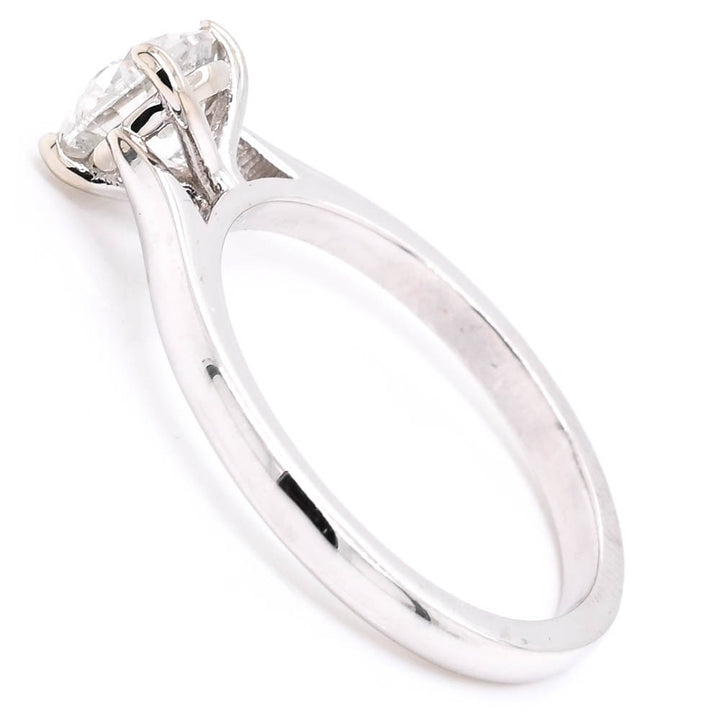Graziella 14KT White Gold 1.01CT Round Shape Diamond Solitaire Set Engagement Ring