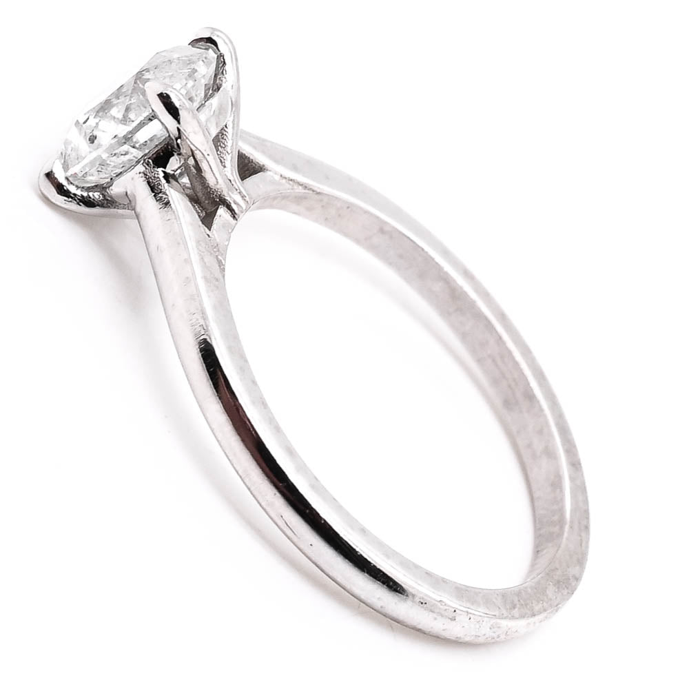 Graziella Platinum White 1.52CT Round Shape Diamond Solitaire Set Engagement Ring