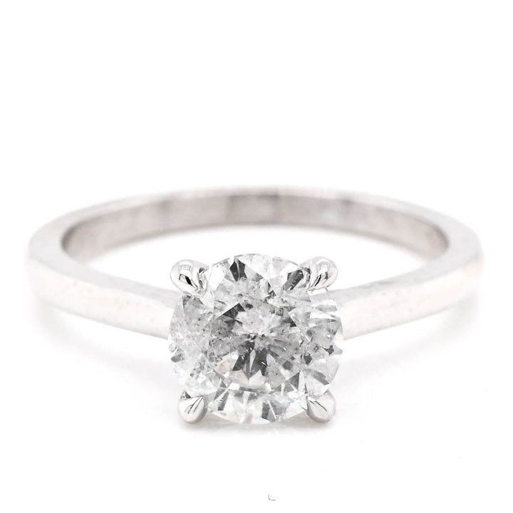 Graziella Platinum White 1.52CT Round Shape Diamond Solitaire Set Engagement Ring