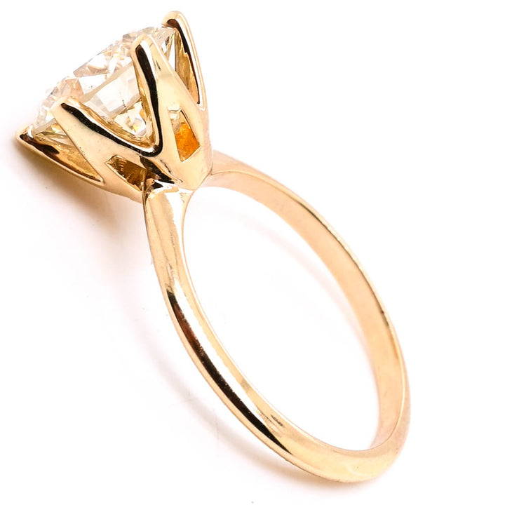 Graziella 14KT Yellow Gold 2.47CT Round Shape Diamond Solitaire Set Engagement Ring