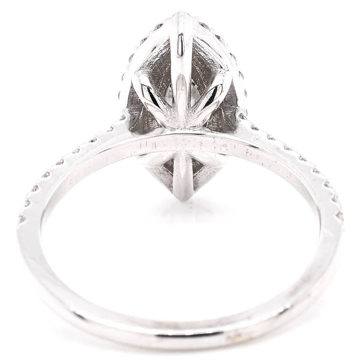 Graziella 14KT White Gold 1.27CTW Marquise Shape Diamond Double Halo Set Engagement Ring