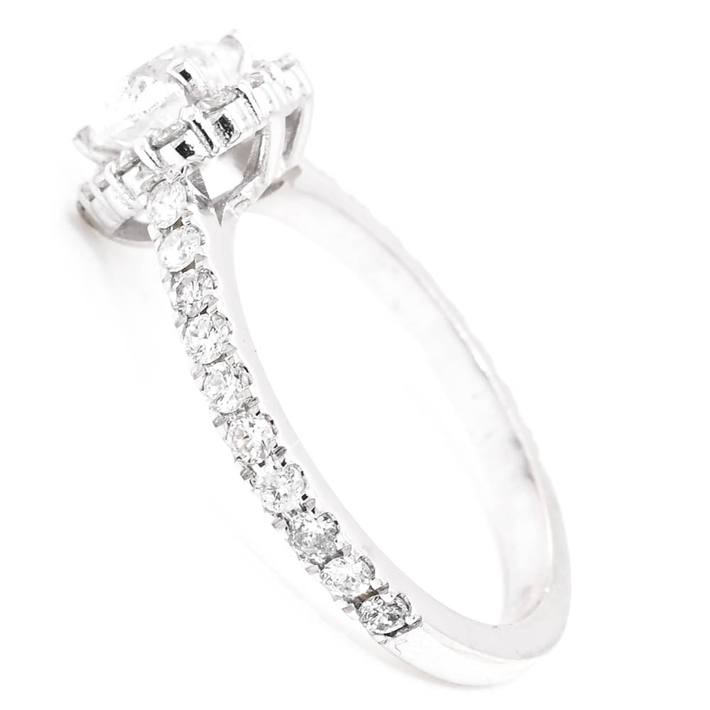 Graziella 14KT White Gold 1.50CTW Heart Diamond Halo Engagement Ring - Size 6.75