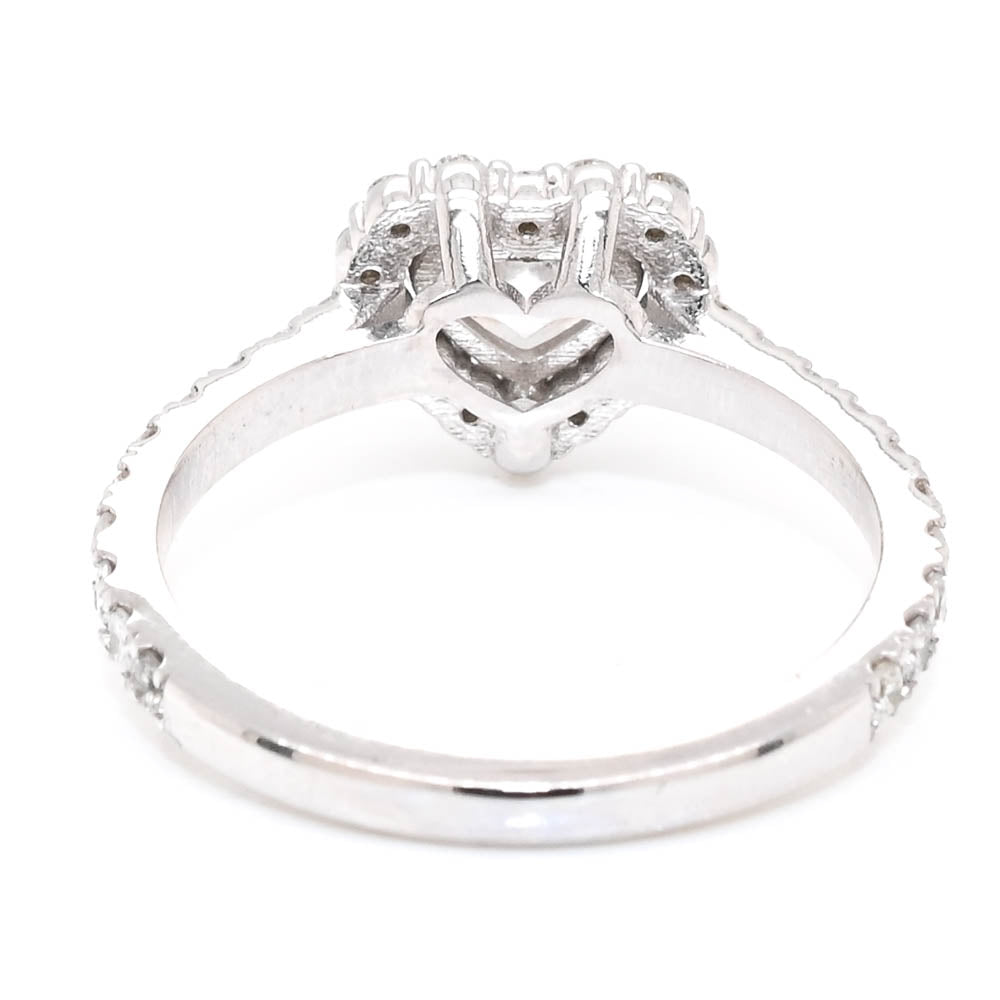 Graziella 14KT White Gold 1.50CTW Heart Diamond Halo Engagement Ring - Size 6.75