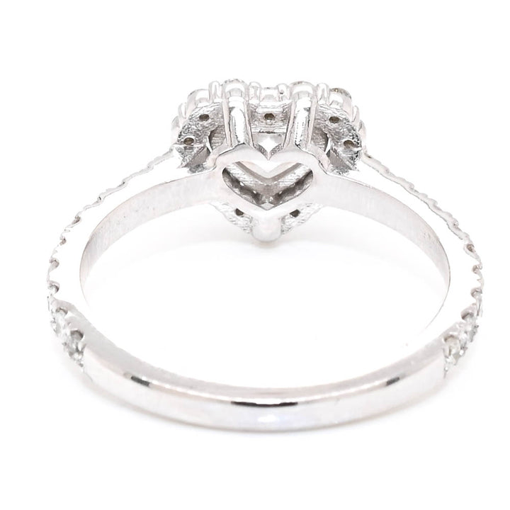 Graziella 14KT White Gold 1.50CTW Heart Diamond Halo Engagement Ring - Size 6.75