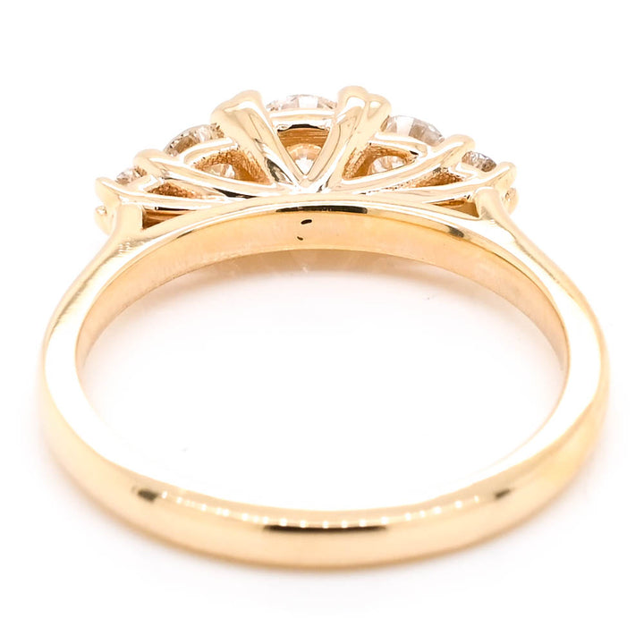 Graziella 14KT Yellow Gold 0.71CTW Round Shape Diamond 5 Stone Set Engagement Ring