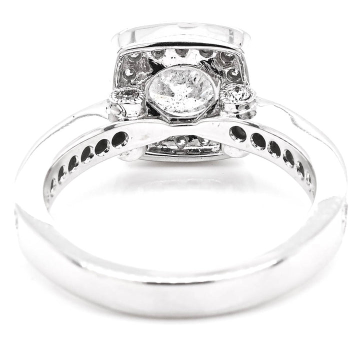 Graziella 18KT White Gold 1.51CTW Round Brilliant Shape Diamond Halo Set Engagement Ring