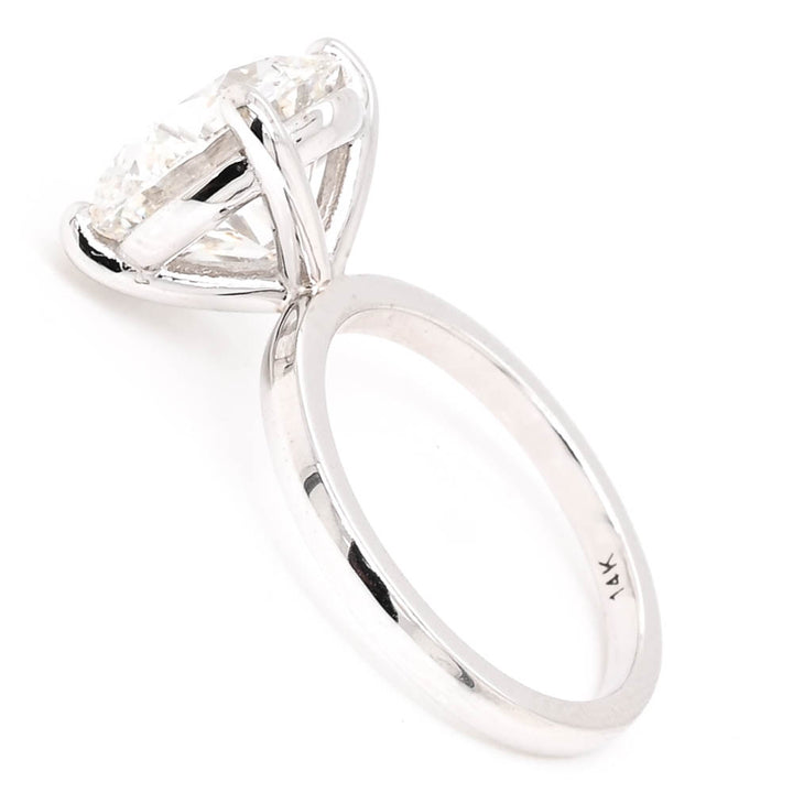 Graziella 14KT White Gold 5.57CT Round Shape LAB Created Diamond Solitaire Engagement Ring