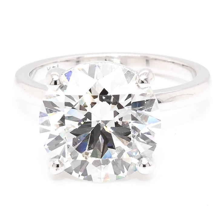 Graziella 14KT White Gold 5.57CT Round Lab-Grown Diamond Solitaire Engagement Ring - Size 6.25