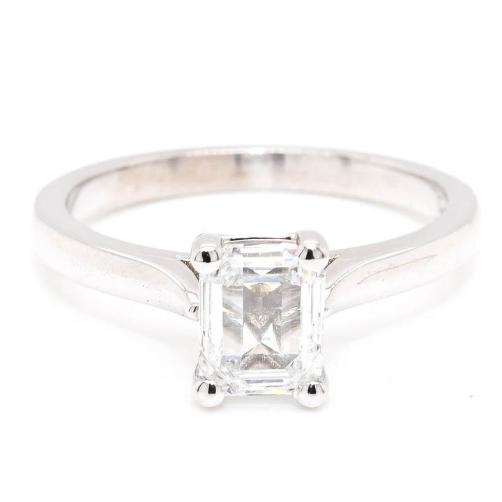 Graziella 14KT White Gold 1.00CT Emerald Lab-Grown Diamond Solitaire Engagement Ring - Size 6.25