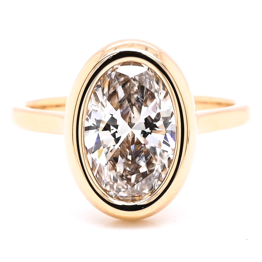 Graziella 10KT Yellow Gold 3.00CTW Oval , Lab-Grown Solitaire Style Diamond Engagement Ring