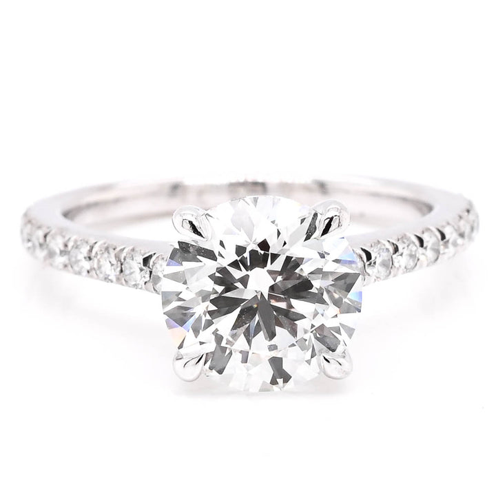 Graziella 18KT White Gold 3.28CTW Round Shape Modern Diamond Responsibly Grown Accent Side Stones Engagement Ring