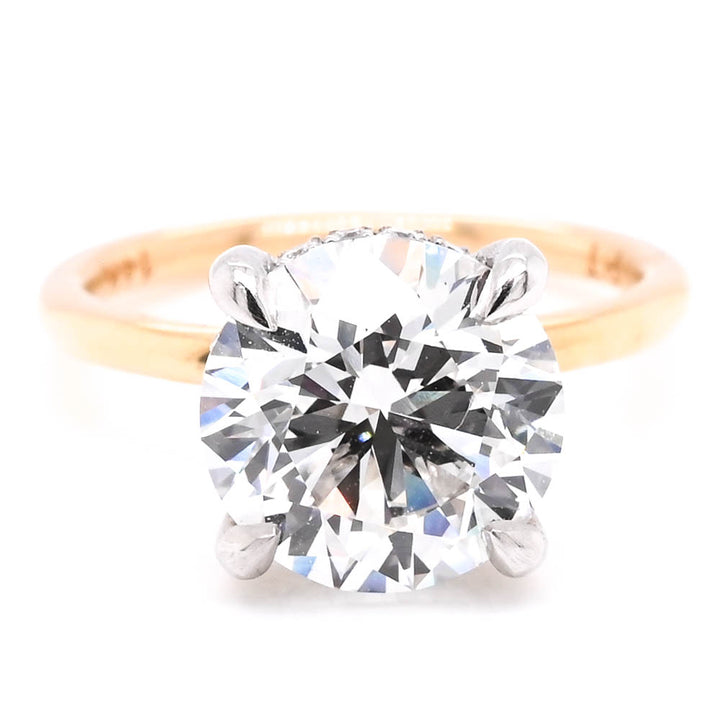 Graziella 14KT/Platinum Two-Tone 3.16CTW Round Lab-Grown Diamond Halo Engagement Ring - Size 4