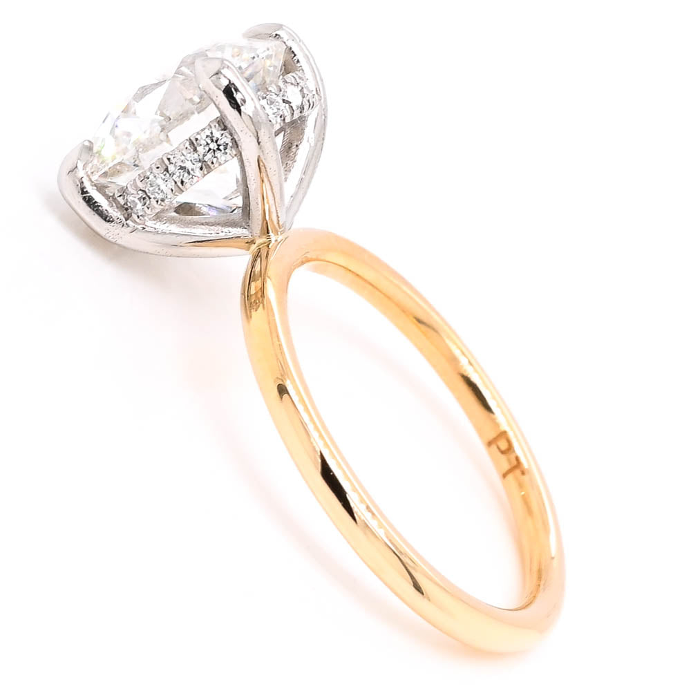 Graziella 14KT/Platinum Two-Tone 3.16CTW Round Lab-Grown Diamond Halo Engagement Ring - Size 4