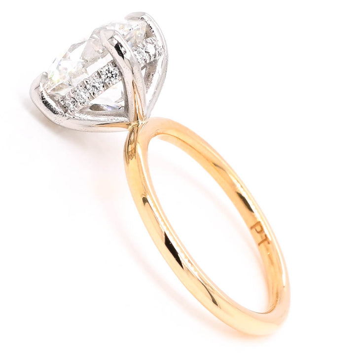 Graziella 14KT/Platinum Two-Tone 3.16CTW Round Lab-Grown Diamond Halo Engagement Ring - Size 4