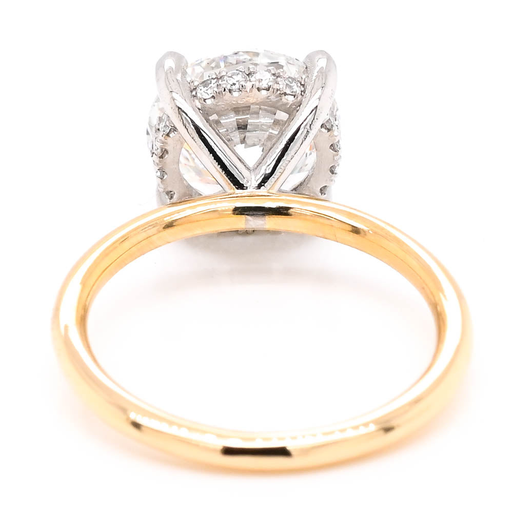 Graziella 14KT/Platinum Two-Tone 3.16CTW Round Lab-Grown Diamond Halo Engagement Ring - Size 4