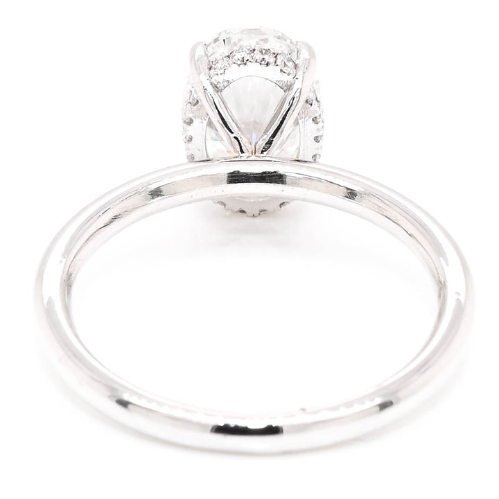 Graziella 14KT White Gold 3.16CTW Oval Lab-Grown Diamond Halo Engagement Ring - Size 6.75