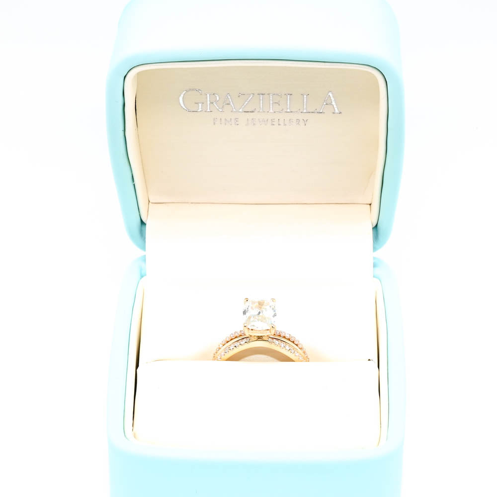 Graziella 14KT Yellow Gold 2.25CTW Cushion Lab-Grown Diamond Accent Engagement Ring - Size 6.75