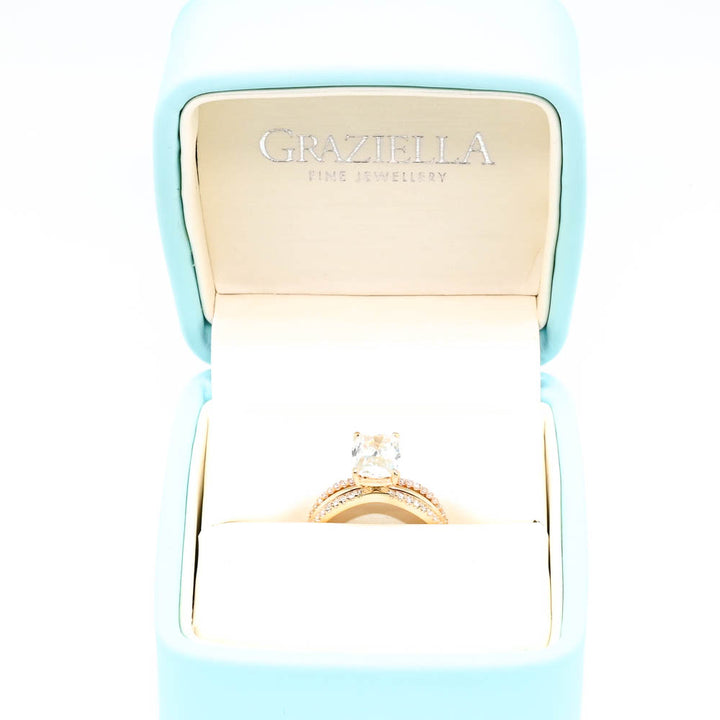 Graziella 14KT Yellow Gold 2.25CTW Cushion Lab-Grown Diamond Accent Engagement Ring - Size 6.75