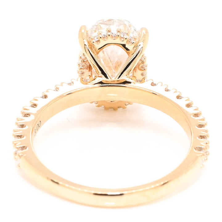 Graziella 10KT Yellow Gold 3.50CTW Oval Lab-Grown Diamond Accent Engagement Ring - Size 6.25