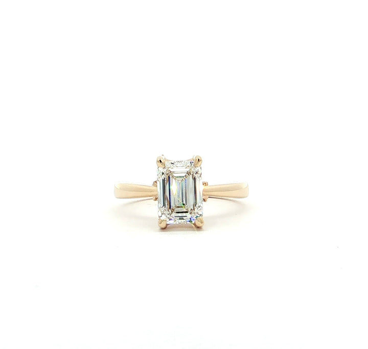 Graziella 14KT Yellow Gold 2.10CTW Emerald Shape Modern Grown Diamond Engagement Ring.