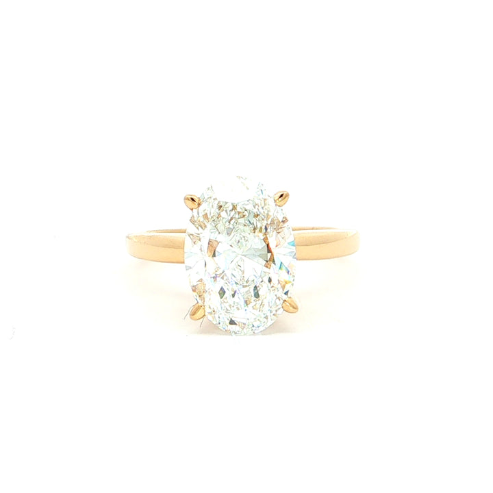 Graziella 14KT Yellow Gold 3.14CTW Oval Shape Modern Grown Diamond Engagement Ring.