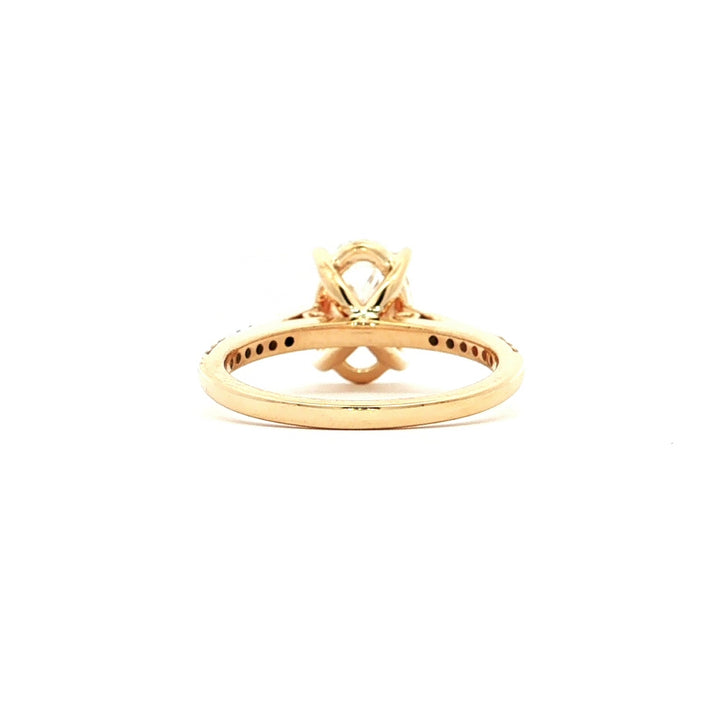 Graziella 14KT Yellow Gold 2.15CTW Oval Shape Modern Grown Diamond Accented Engagement Ring