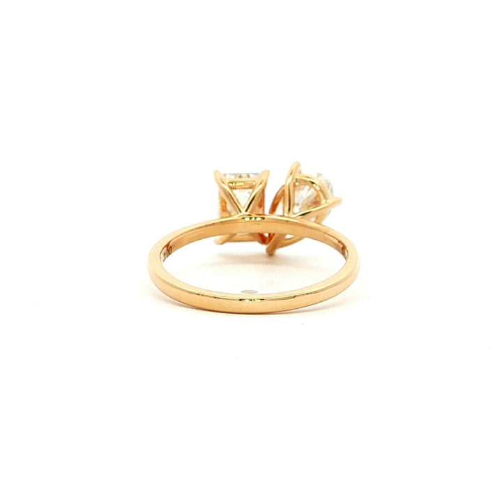 Graziella 14KT Yellow Gold 2.00CTW Pear &amp; Emerald Shape Modern Grown Diamond Engagement Ring