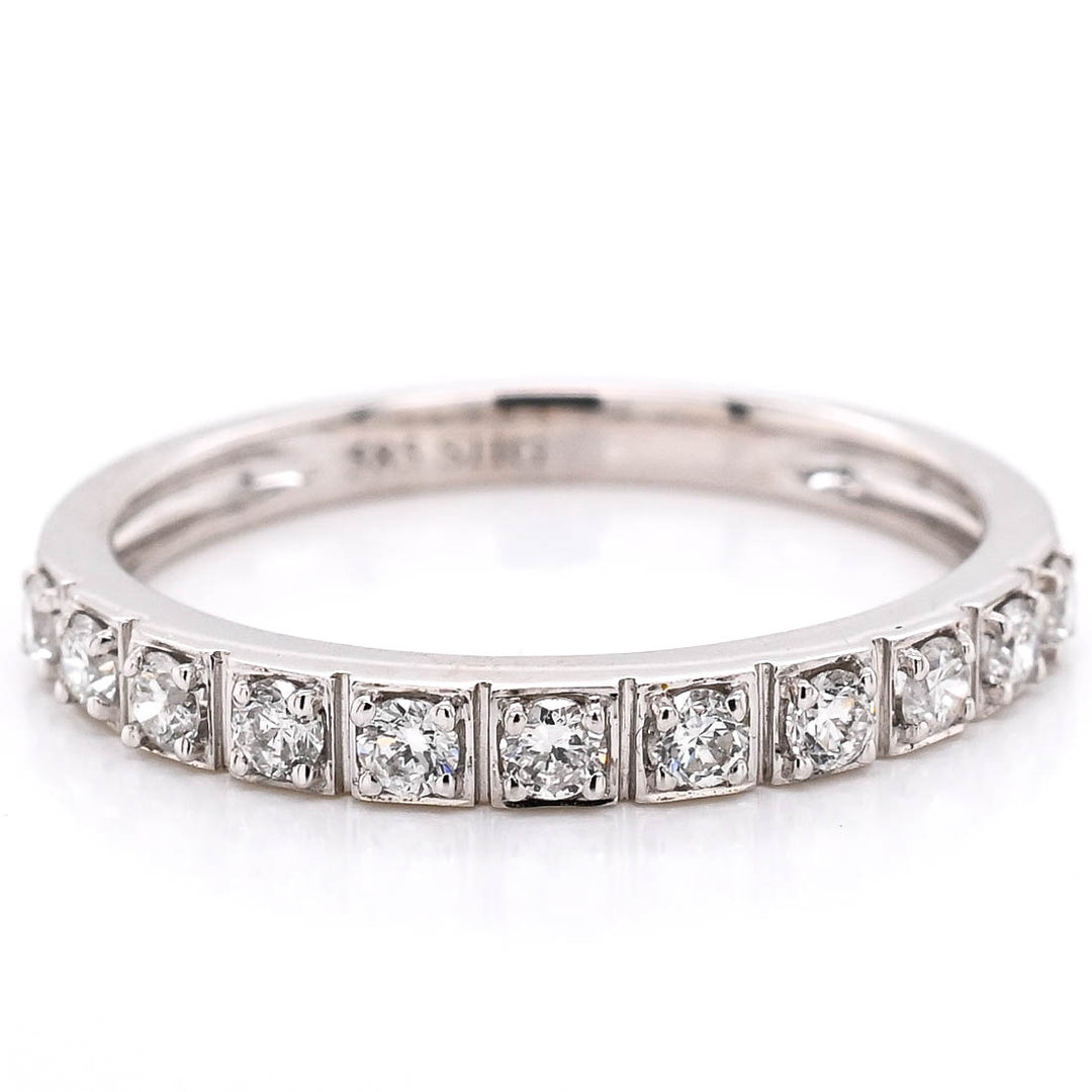 Graziella 14KT White Gold 0.30CTW Diamond Wedding Band - Size 6.25