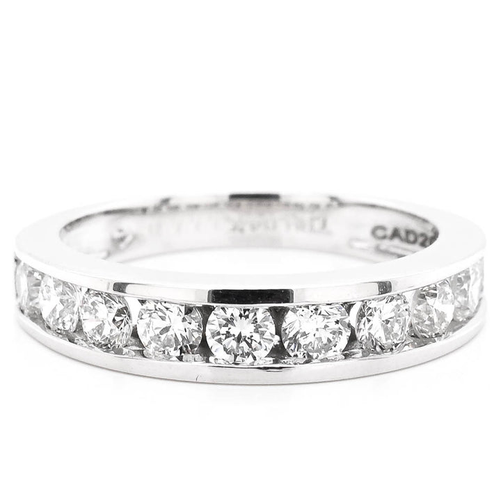 Graziella Fire &amp; Ice 14KT White Gold 0.76CTW Canadian Diamond Band Wedding Band - Size 6.5