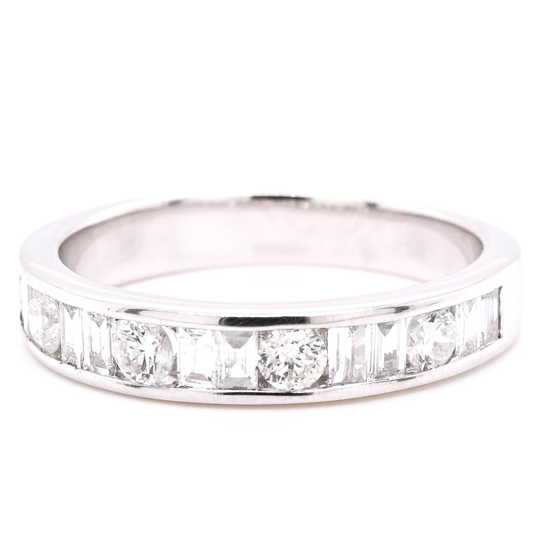 Graziella 14KT White Gold 0.66CTW Diamond Wedding Band - Size 6.5