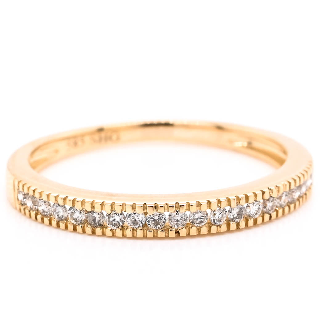 Graziella 14KT Yellow Gold 0.16CTW Diamond Wedding Band - Size 6