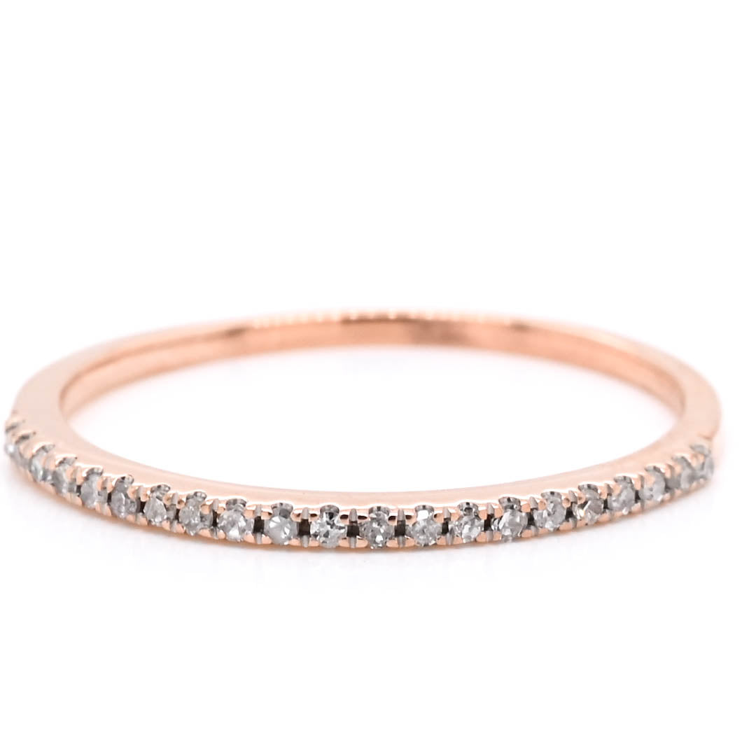 Graziella 14KT Rose Gold 0.10CTW Diamond Wedding Band - Size 5.25