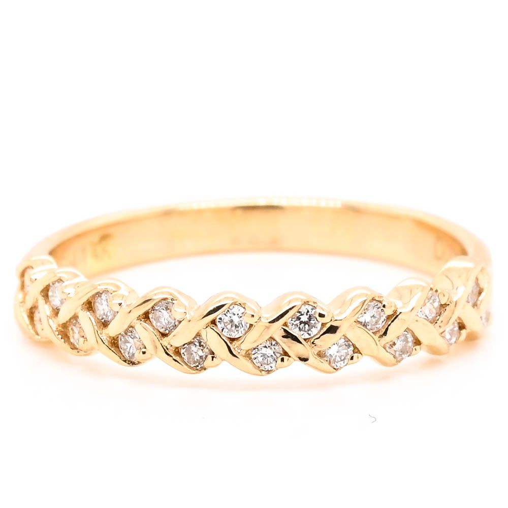 14KT Yellow Gold 0.18CTW Diamond Wedding Band