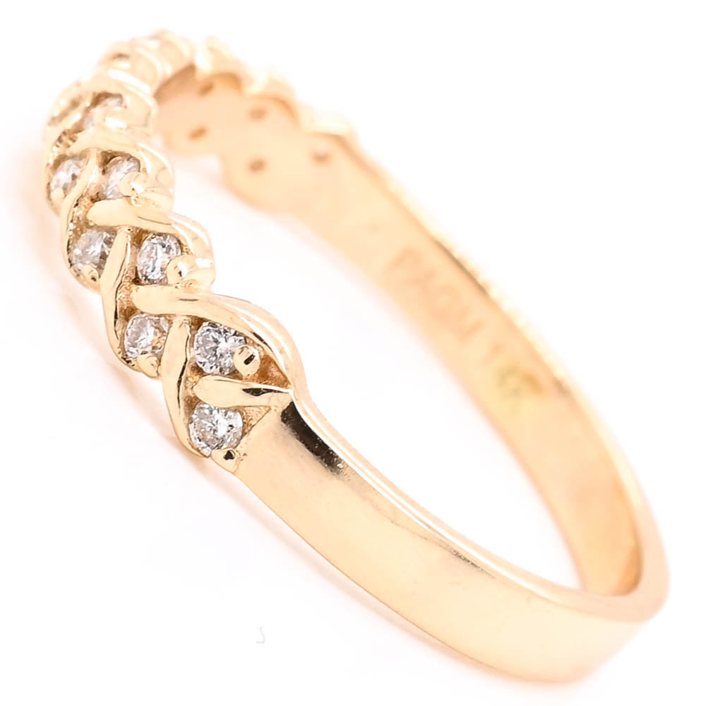 14KT Yellow Gold 0.18CTW Diamond Wedding Band