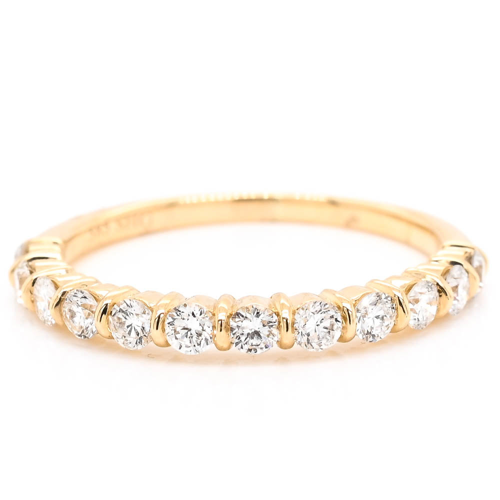 Graziella 14KT Yellow Gold 0.50CTW Diamond Wedding Band - Size 6.5