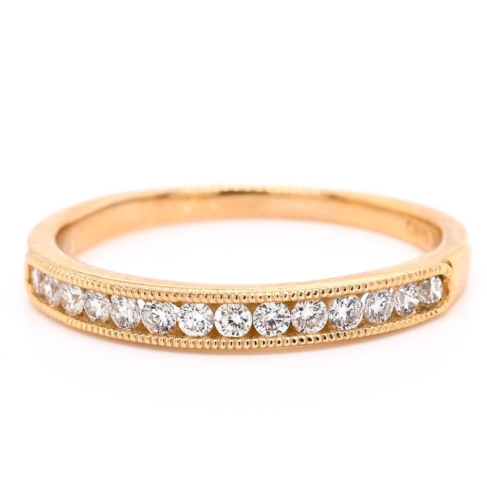 Graziella 14KT Yellow Gold 0.23CTW Diamond Channel Set Wedding Band - Size 6.5