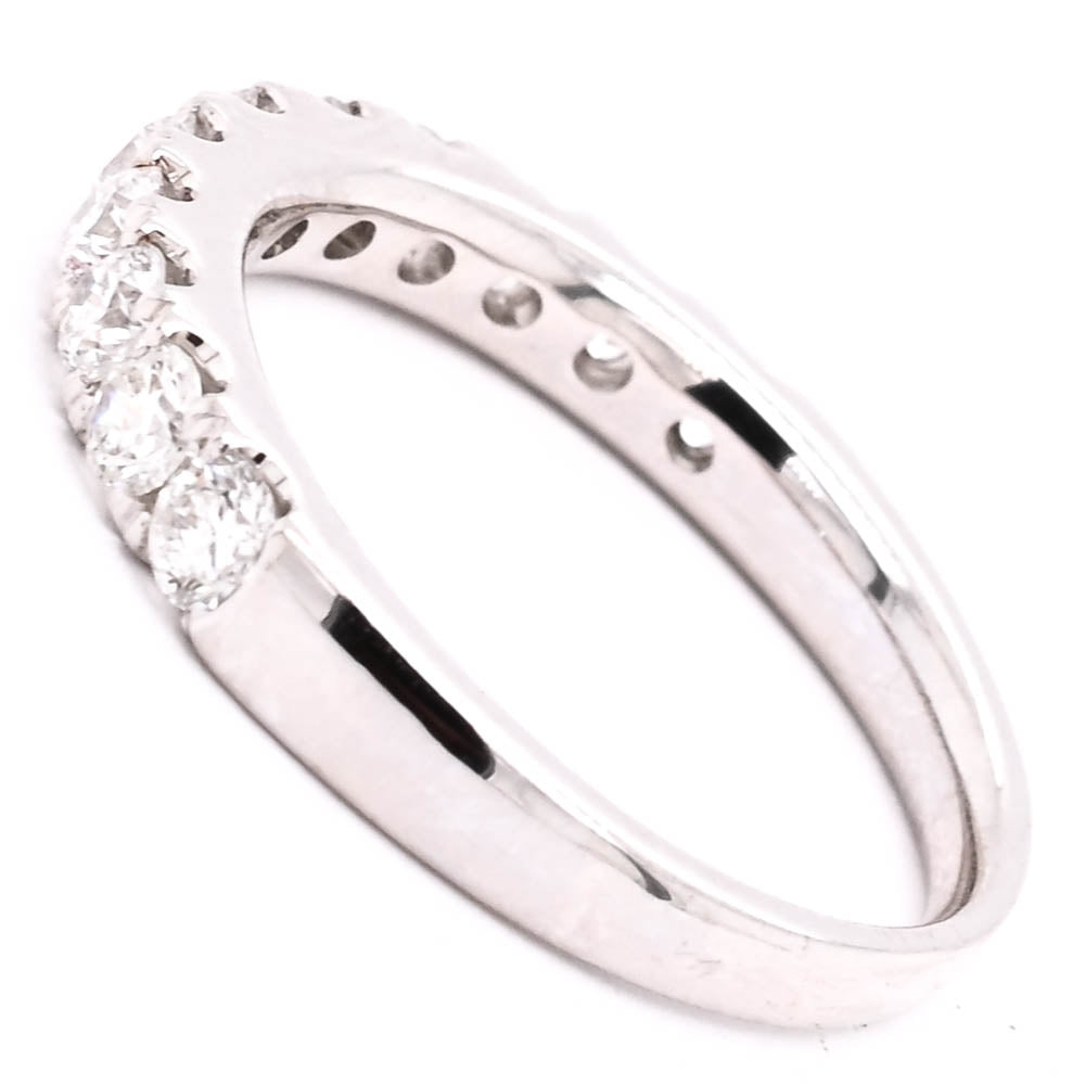 Graziella 14KT White Gold 0.87CTW Diamond Wedding Band - Size 6.5