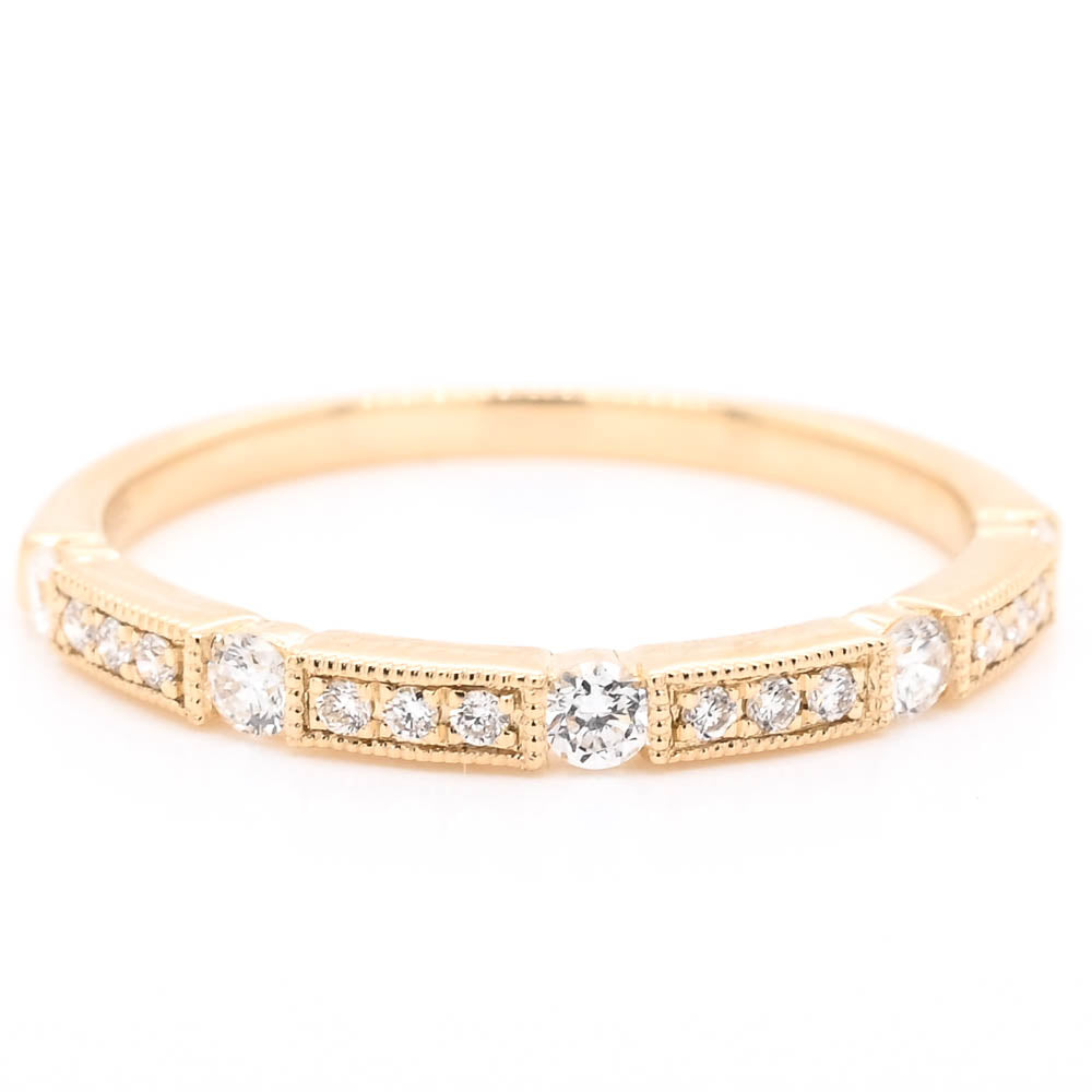 Graziella 14KT Yellow Gold 0.23CTW Diamond Wedding Band - Size 6.5