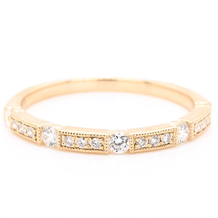 Graziella 14KT Yellow Gold 0.23CTW Diamond Wedding Band - Size 6.5
