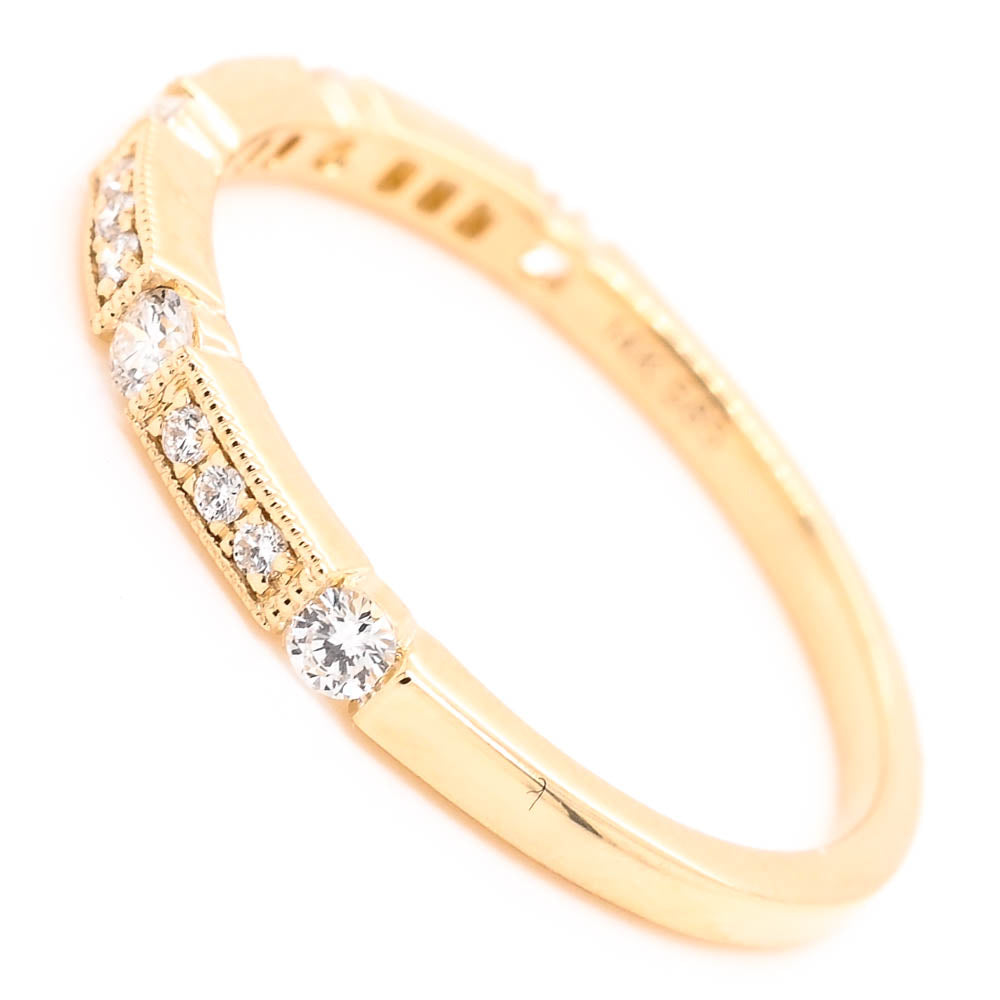 Graziella 14KT Yellow Gold 0.23CTW Diamond Wedding Band - Size 6.5