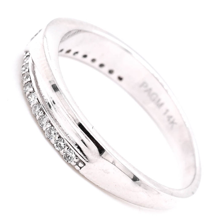 Graziella 14KT White Gold 0.20CTW Diamond Wedding Band - Size 6.5