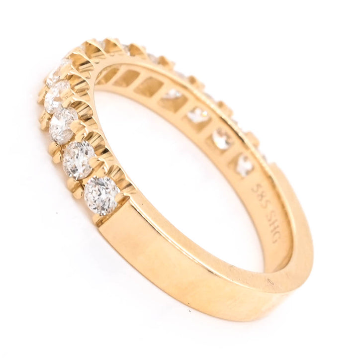 Graziella 14KT Yellow Gold 0.76CTW Diamond Wedding Band - Size 6