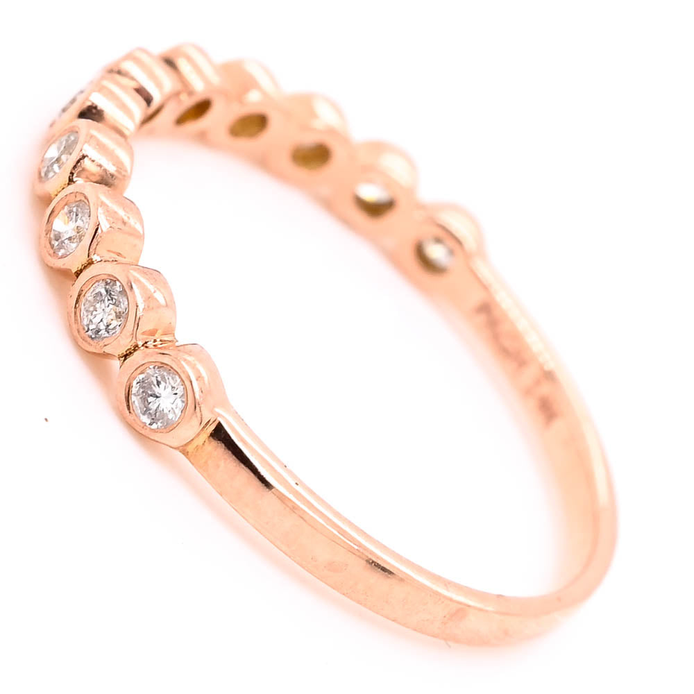 Graziella 14KT Rose Gold 0.22CTW Diamond Wedding Band - Size 6.5
