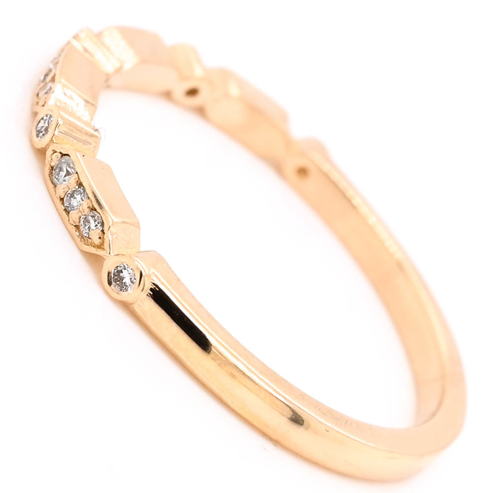 Graziella 14KT Yellow Gold 0.10CTW Diamond Wedding Band - Size 6.25