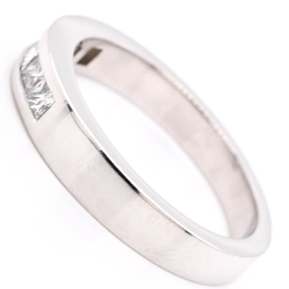 Graziella 14KT White Gold 0.50CTW Princess Cut Channel Set Wedding Band - Size 6.25