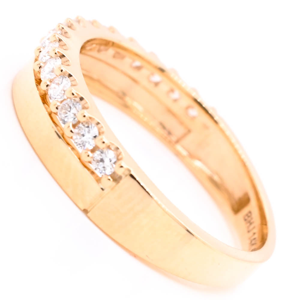 14KT Yellow Gold 0.25CTW LAB Craeted Diamond Band.