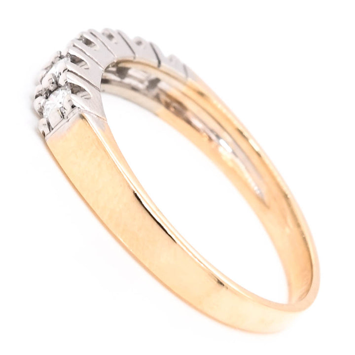 Graziella 14KT Yellow &amp; White Gold 0.25CTW Diamond Wedding Band - Size 6